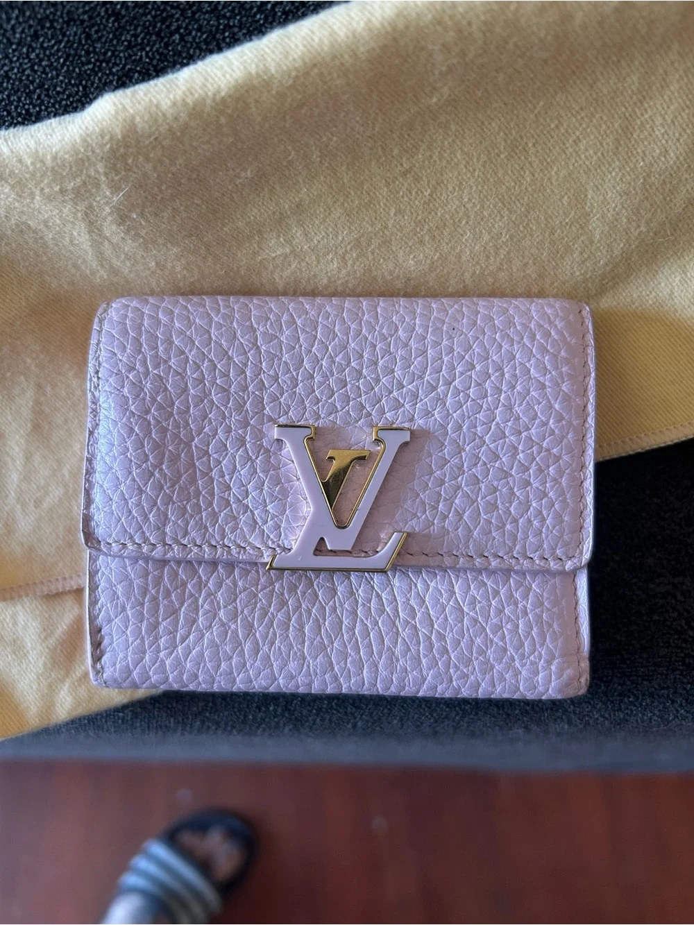 Louis Vuitton Capucines Limited Edition pink and red leather trifold wallet